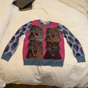 Gucci Pink and Blue Knit Sweater